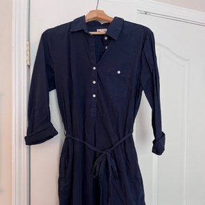 Gap navy blue shirt dress with belt and pockets Sz Medium